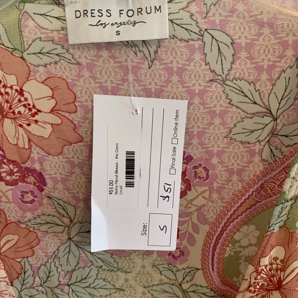 Dress Forum sheer,multi colored boho style blouse with tie. - Picture 2 of 3